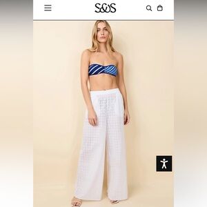 NWT SOLID & STRIPED White Swim Coverup Pants